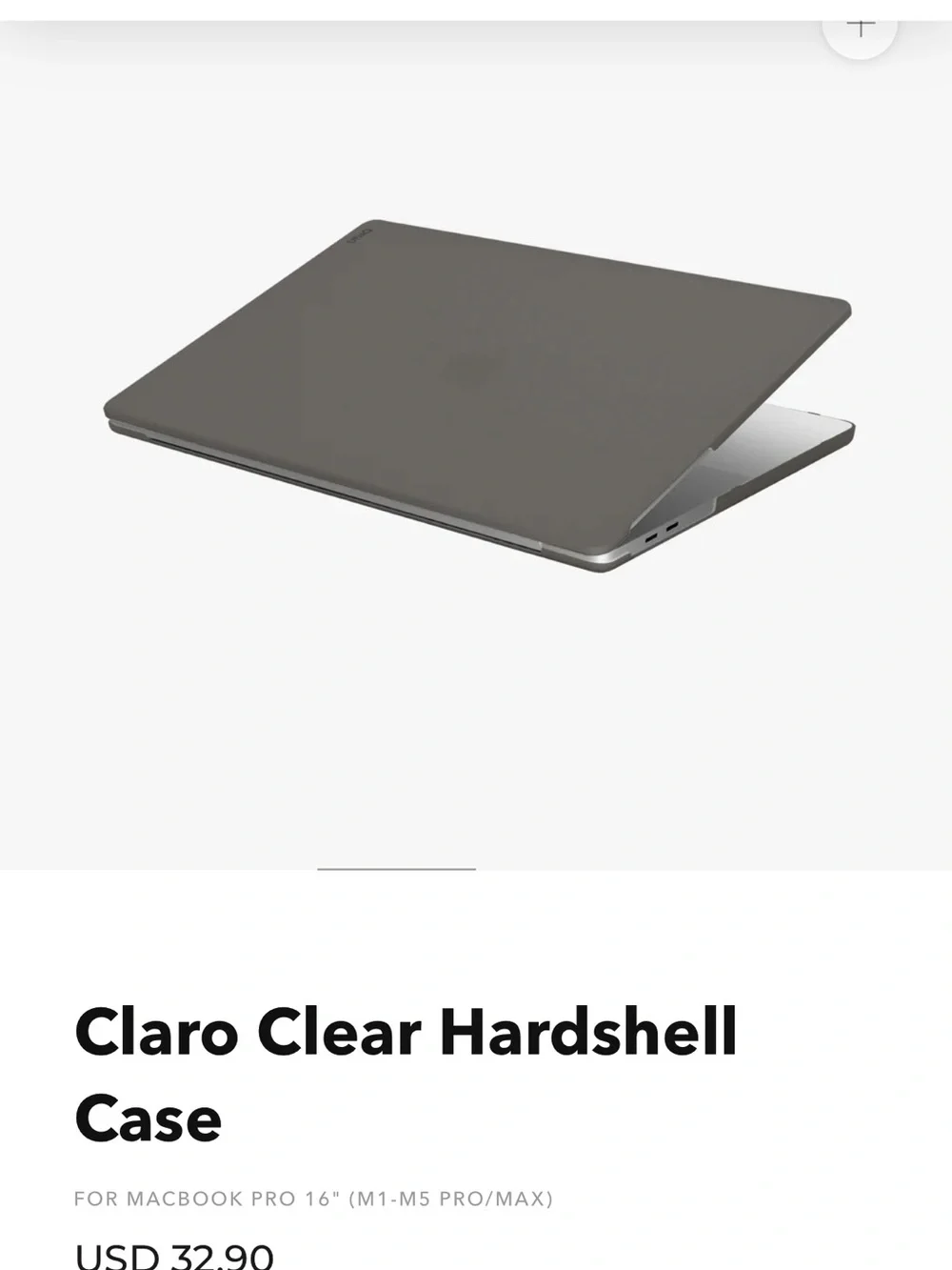 Apple Claro Clear Hardshell Case — Smoke Gray